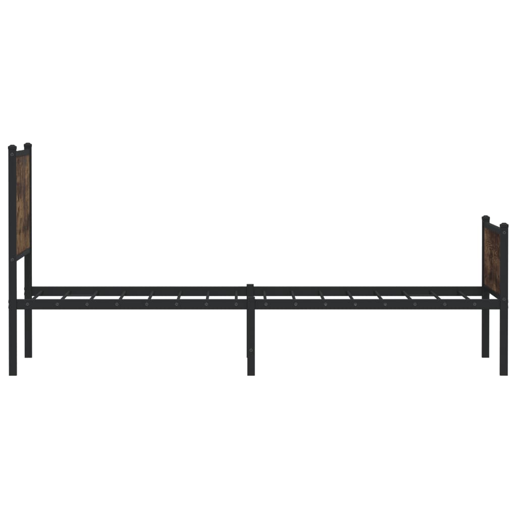 sengeramme uden madras 90x190 cm metal røget egetræsfarve
