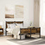 sengeramme uden madras 120x200 cm metal røget egetræsfarve