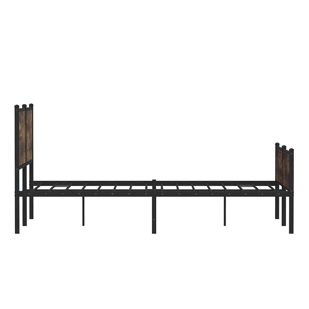 sengeramme uden madras 140x190 cm metal røget egetræsfarve