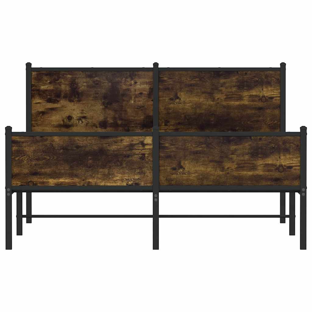 sengeramme uden madras 140x200 cm metal røget egetræsfarve