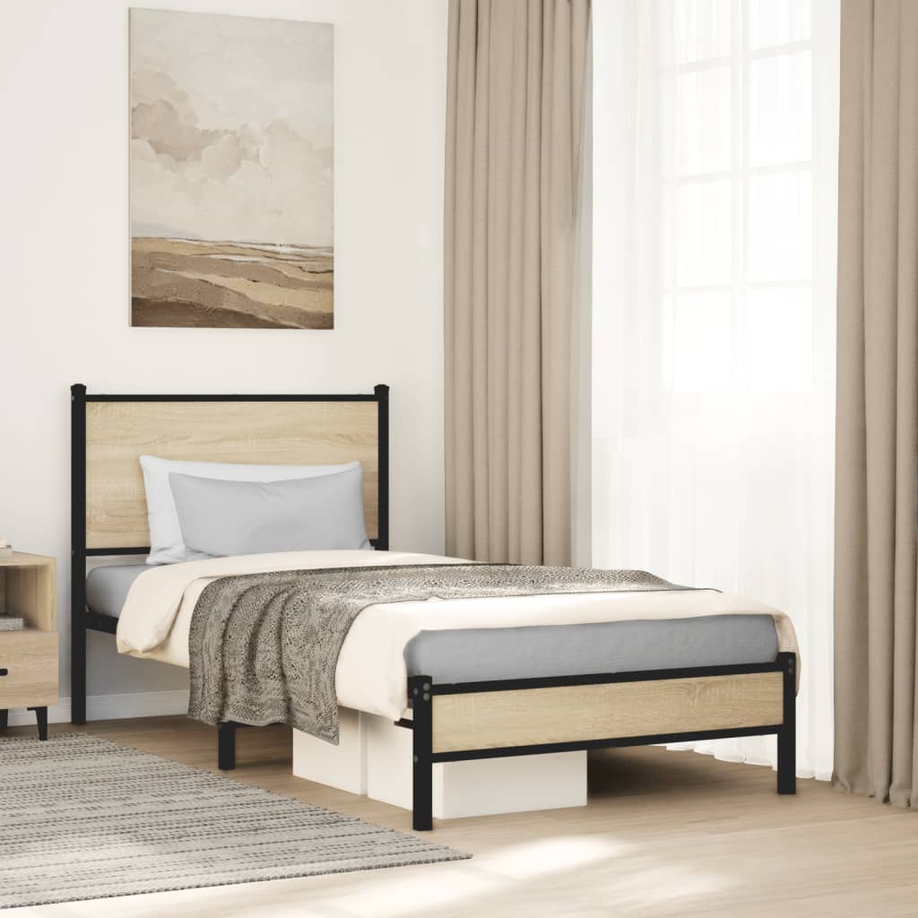sengeramme uden madras 90x190 cm metal sonoma-eg