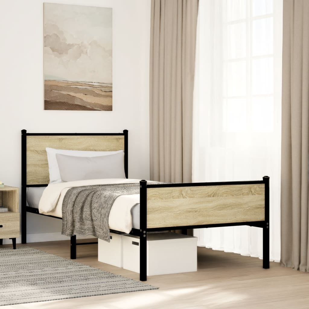 sengeramme uden madras 75x190 cm metal sonoma-eg