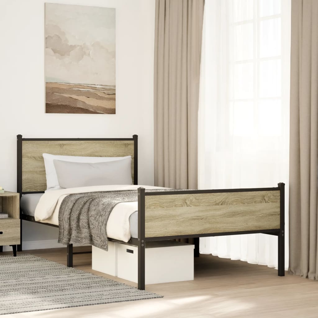sengeramme uden madras 100x200 cm metal sonoma-eg