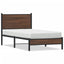 sengeramme 75x190 cm uden madras metal brun egetræsfarve