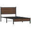 sengeramme 100x190 cm uden madras metal brun egetræsfarve
