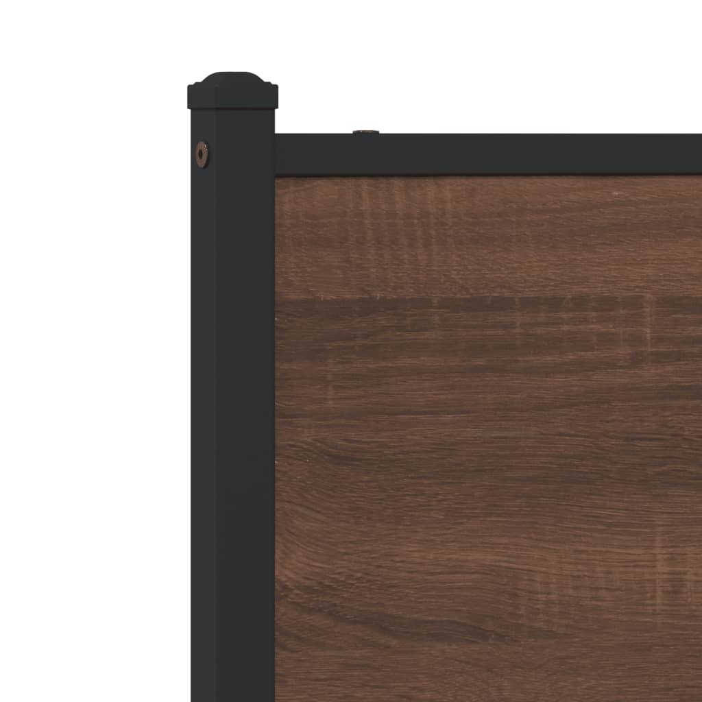sengeramme 100x190 cm uden madras metal brun egetræsfarve