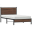 sengeramme 107x203 cm uden madras metal brun egetræsfarve
