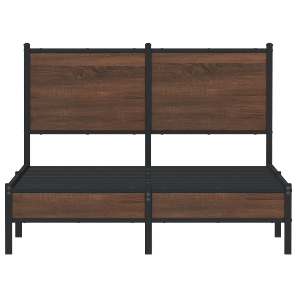 sengeramme 120x190 cm uden madras metal brun egetræsfarve