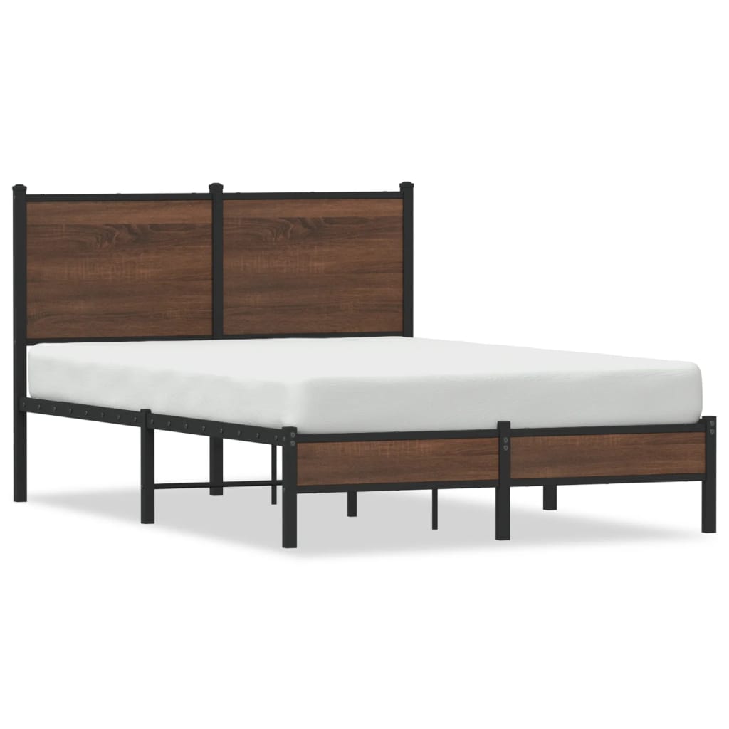 sengeramme 120x200 cm uden madras metal brun egetræsfarve