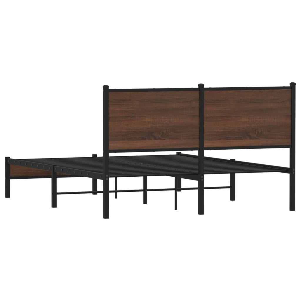 sengeramme uden madras 137x190 cm brun egetræ