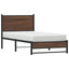 sengeramme 75x190 cm uden madras metal brun egetræsfarve