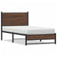 sengeramme 90x200 cm uden madras metal brun egetræsfarve