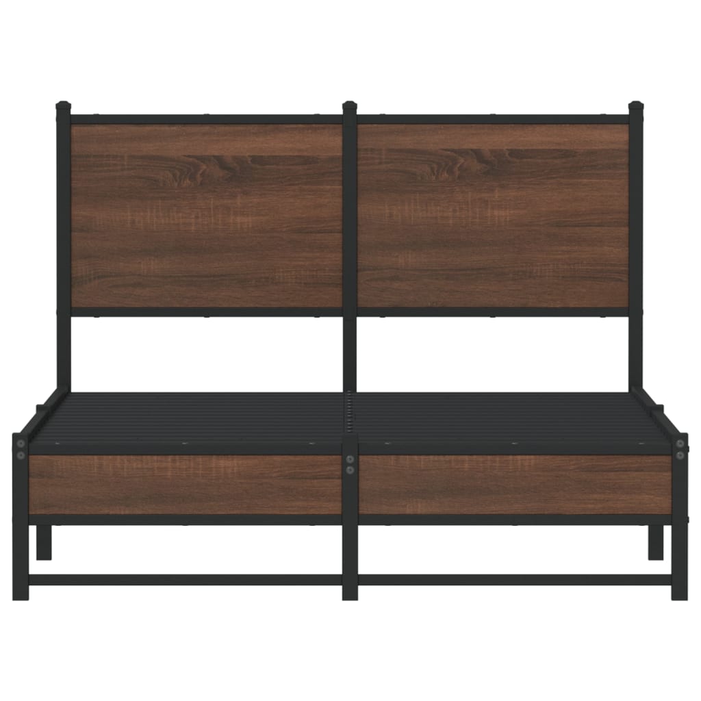 sengeramme 120x200 cm uden madras metal brun egetræsfarve