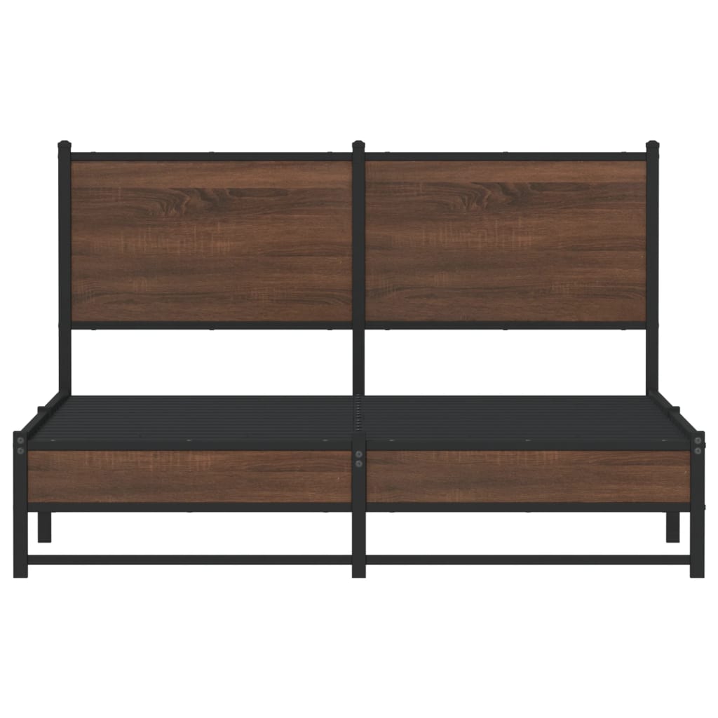 sengeramme uden madras 137x190 cm brun egetræ
