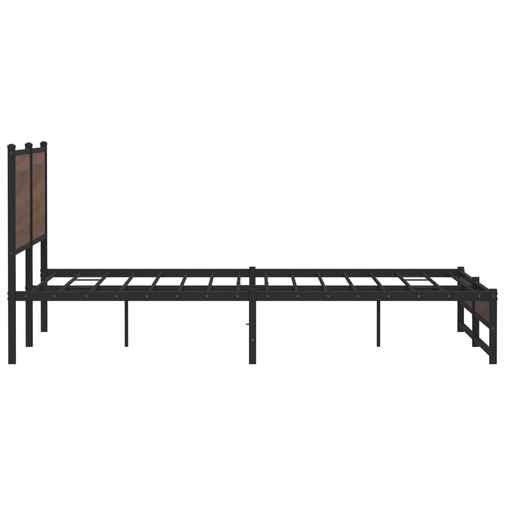 sengeramme uden madras 160x200 cm metal brun egetræsfarve