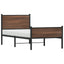 sengeramme 75x190 cm uden madras metal brun egetræsfarve