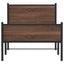 sengeramme 75x190 cm uden madras metal brun egetræsfarve