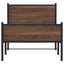 sengeramme 80x200 cm uden madras metal brun egetræsfarve
