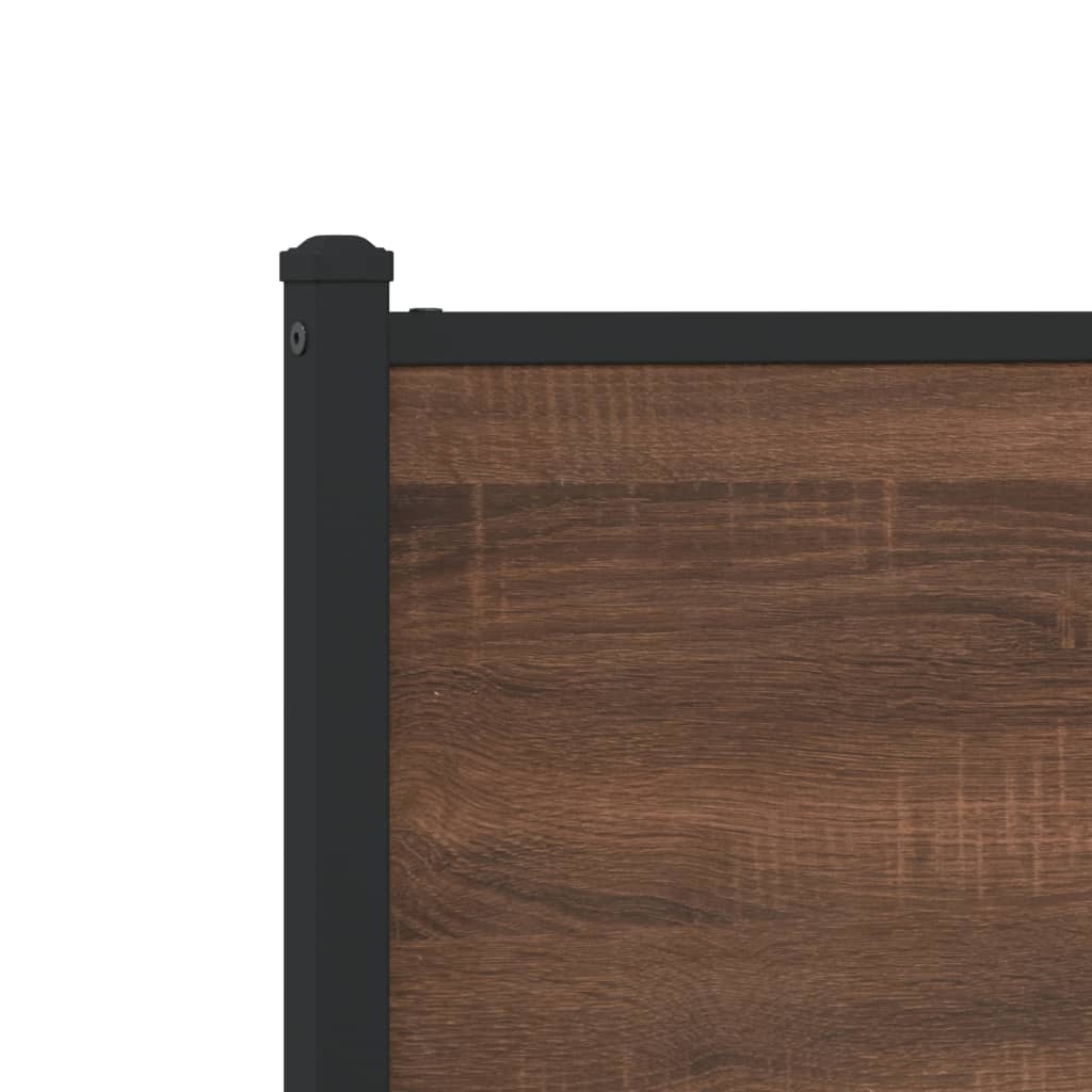 sengeramme 80x200 cm uden madras metal brun egetræsfarve