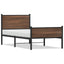 sengeramme 90x200 cm uden madras metal brun egetræsfarve