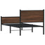 sengeramme 90x200 cm uden madras metal brun egetræsfarve