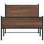 sengeramme 100x200 cm uden madras metal brun egetræsfarve