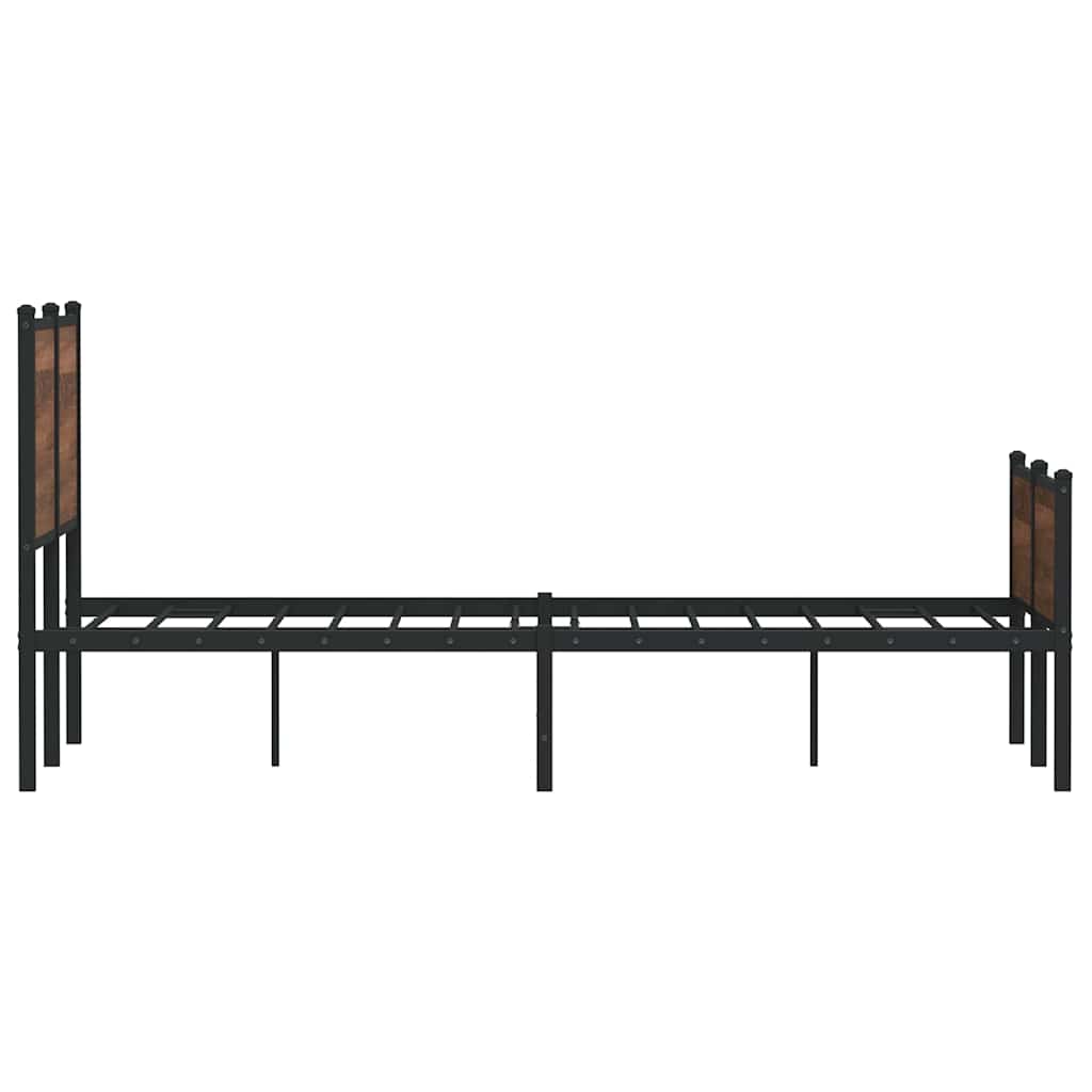 sengeramme 120x190 cm uden madras metal brun egetræsfarve