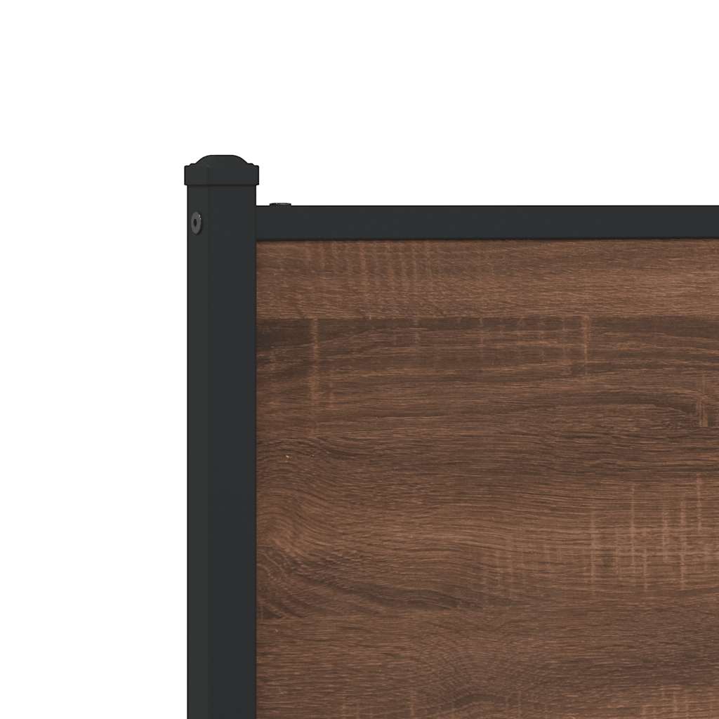 sengeramme 120x190 cm uden madras metal brun egetræsfarve