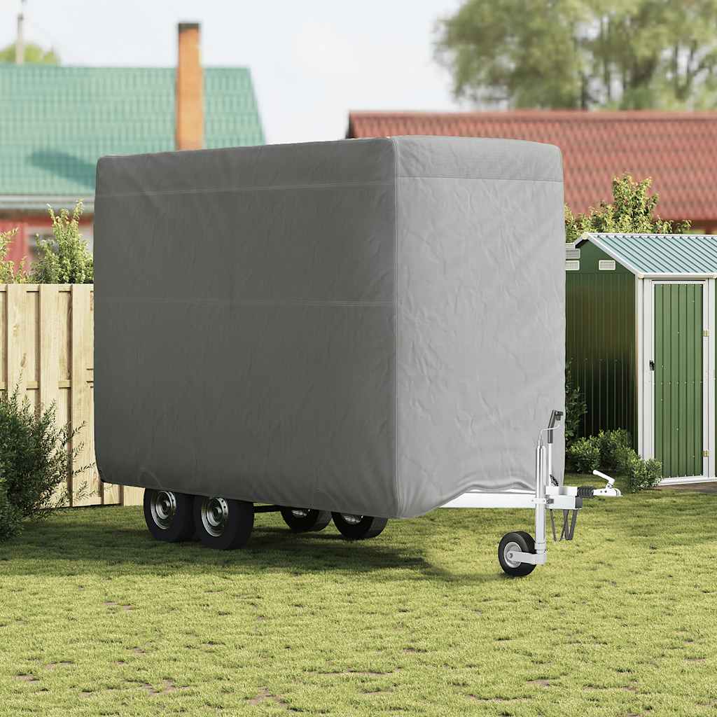 hestetrailerovertræk 396x178x250 cm ikke-vævet stof grå