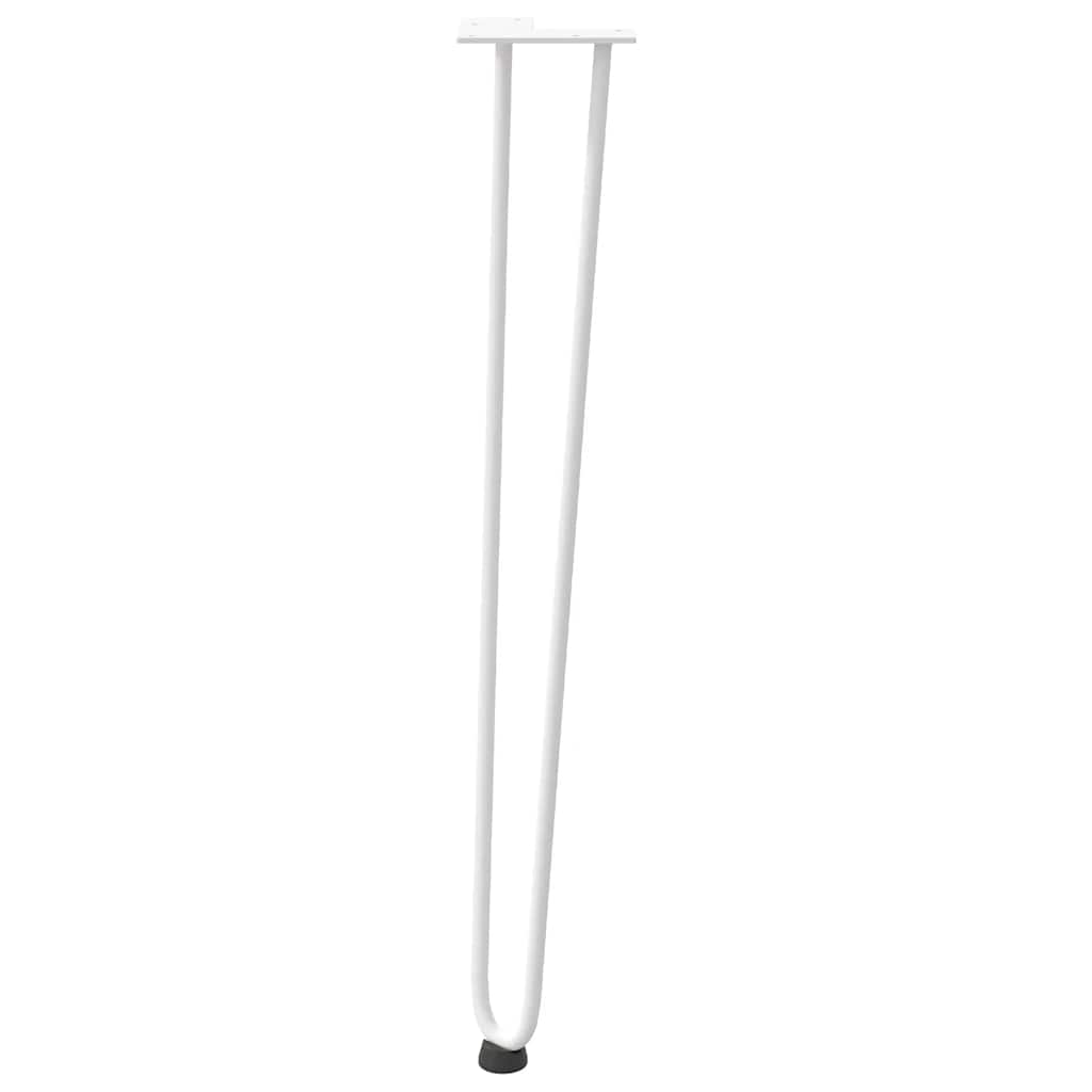 hårnåleben til konsolborde 4 stk. hvid 72 cm massivt stål
