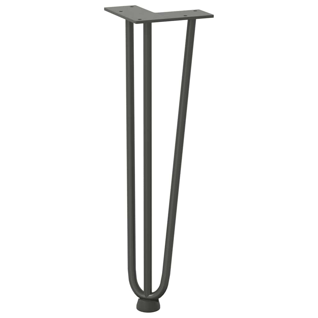 hårnåleben til sofabord 4 stk. antracit 42 cm massivt stål