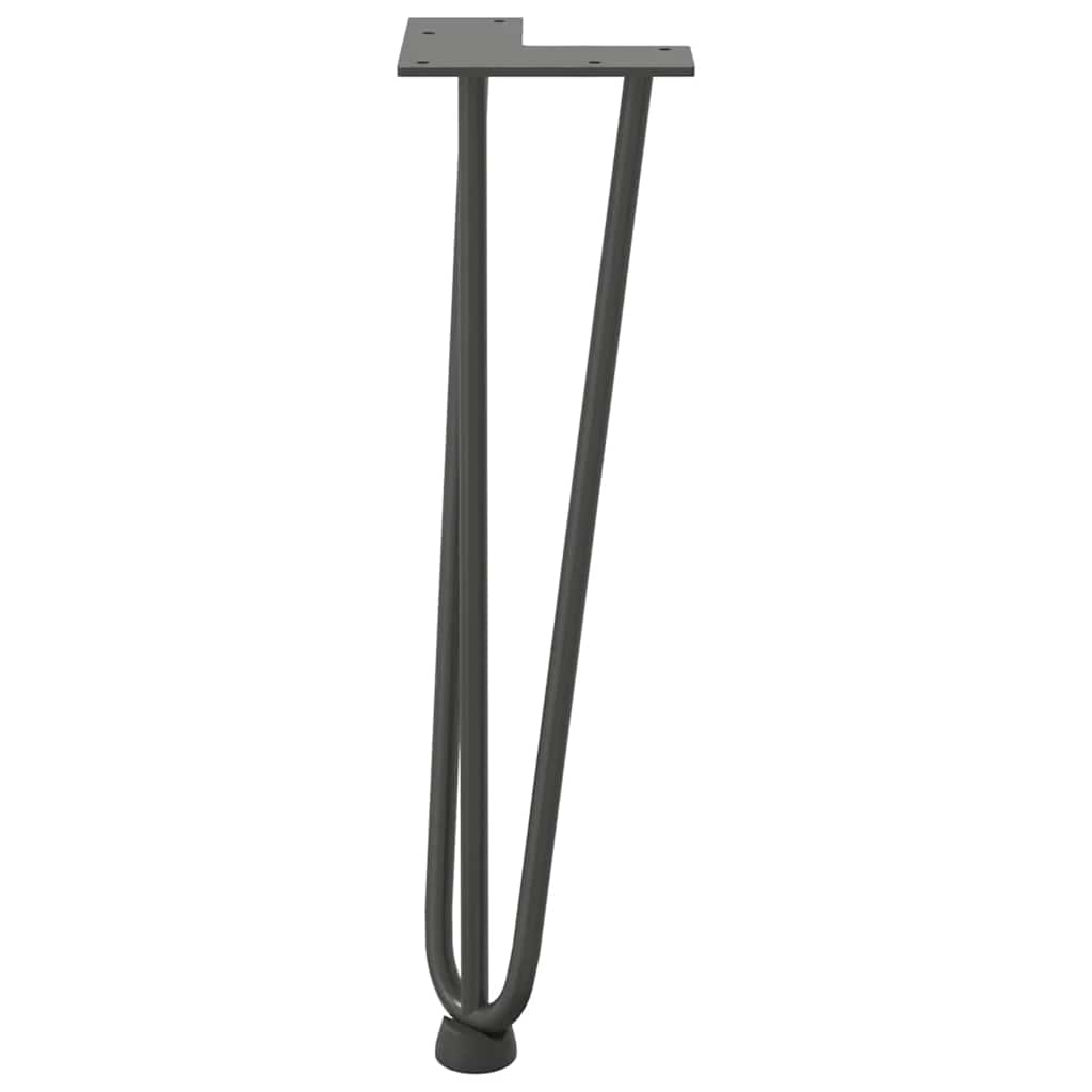 hårnåleben til sofabord 4 stk. antracit 42 cm massivt stål