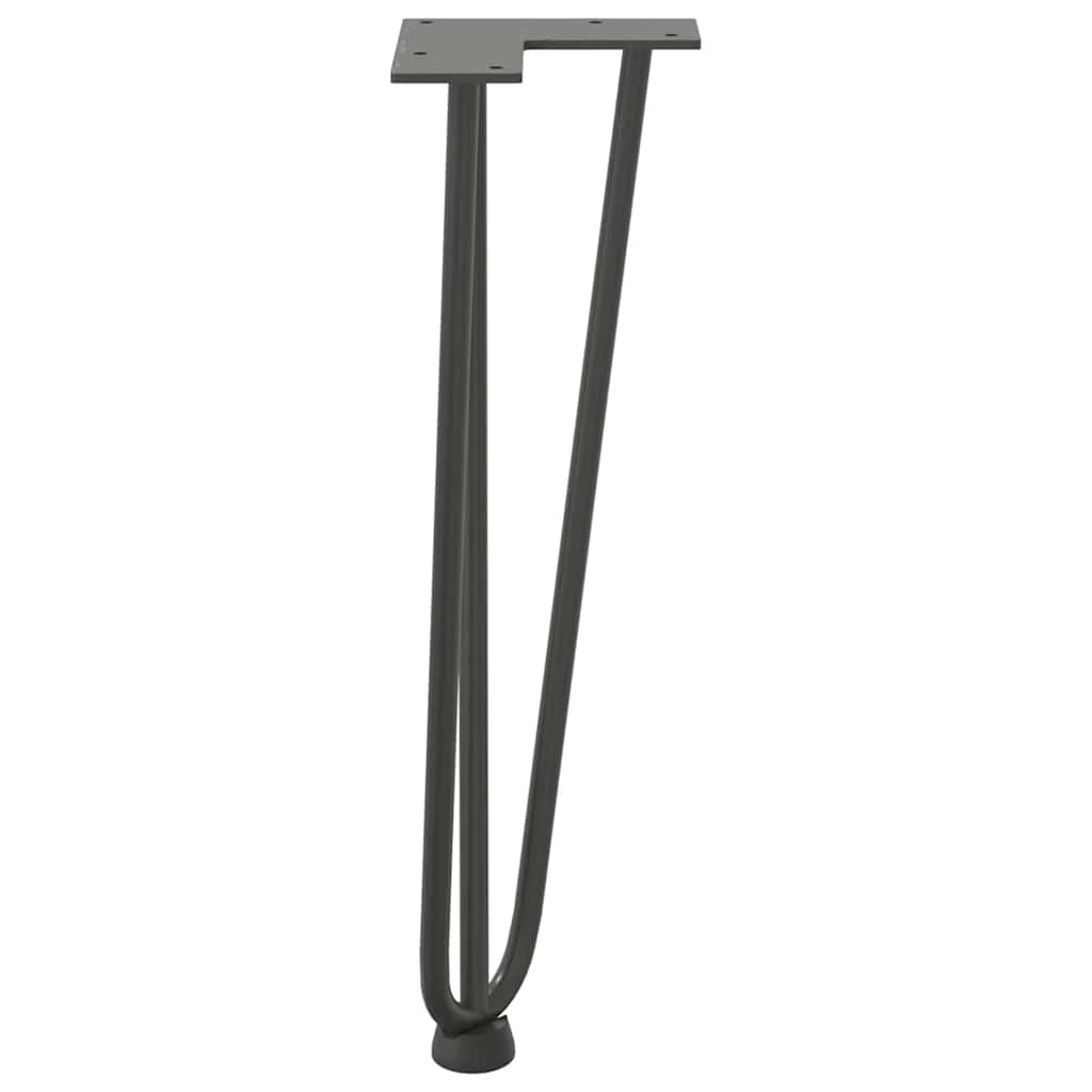hårnåleben til sofabord 4 stk. antracit 42 cm massivt stål