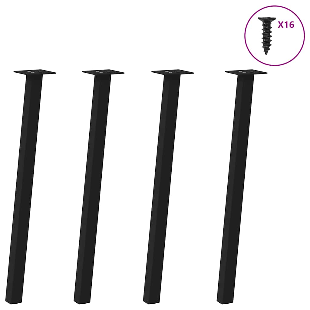 konsolbordben 4 stk. sort 72 cm stål billede