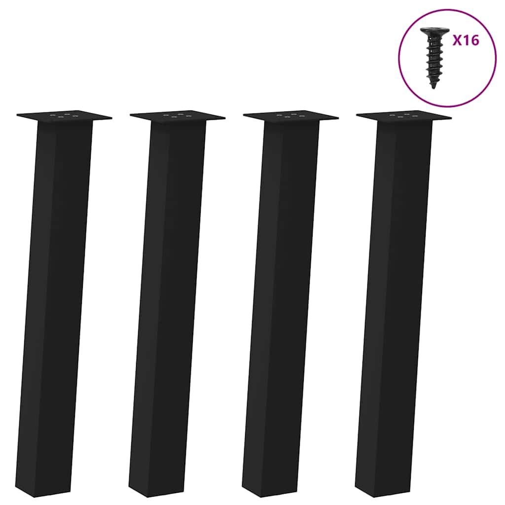 konsolbordben 4 stk. sort 72 cm stål billede