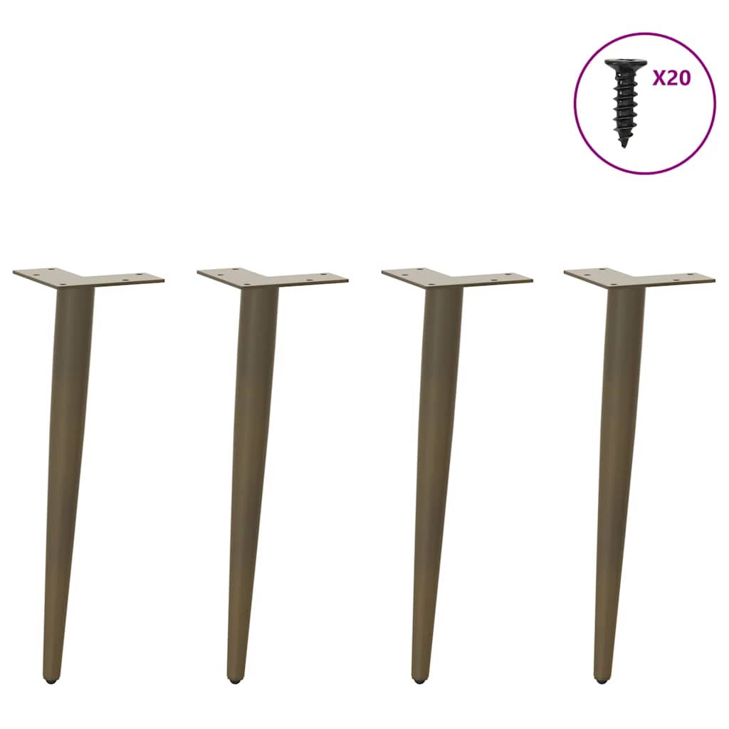 sofabordben konisk form 4 stk. naturstål 30-31 cm stål