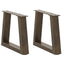 sofabordsben V-formet 2 stk. naturstål 30x(30-31,3) cm stål
