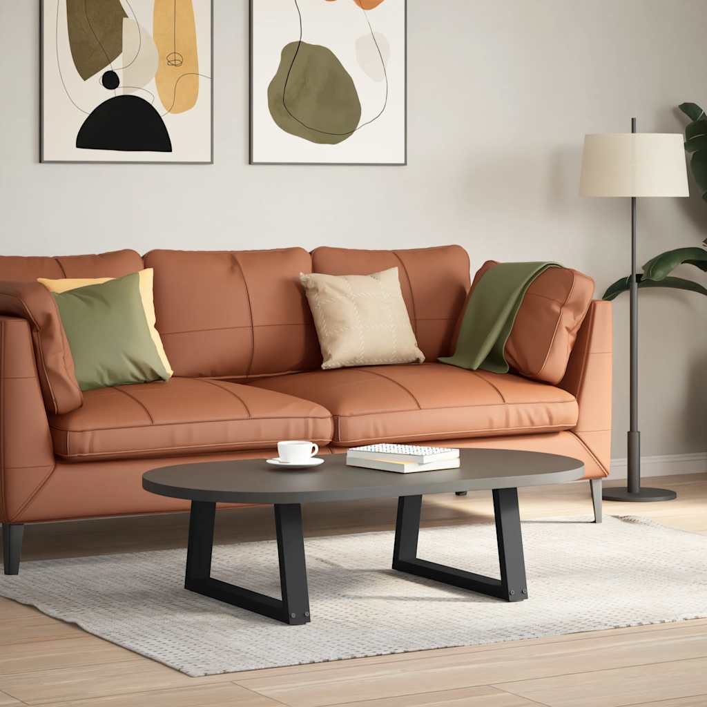 sofabordben V-formet 2 stk. sort 60 x (30-31,3) cm stål