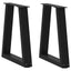 sofabordsben V-formet 2 stk. sort 38 x (42-43,3) cm stål
