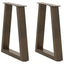 sofabordsben V-formet 2 stk. naturstål 38 x (42-43,3) cm stål