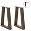 sofabordsben V-formet 2 stk. naturstål 38 x (42-43,3) cm stål