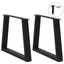 sofabordben V-formet 2 stk. sort 50x(42-43,3) cm stål
