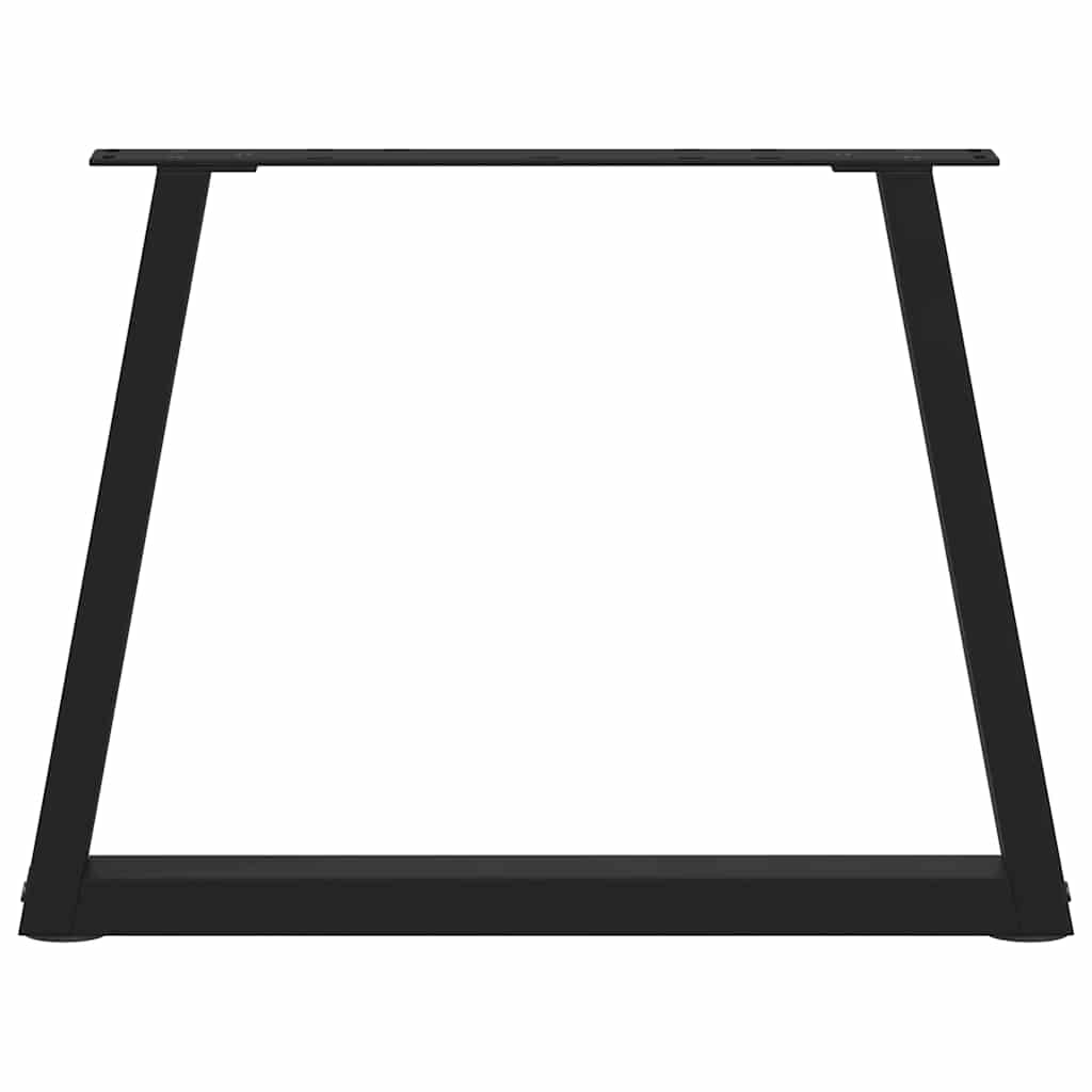 sofabordben V-formet 2 stk. sort 50x(42-43,3) cm stål
