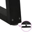 sofabordben V-formet 2 stk. sort 50x(42-43,3) cm stål