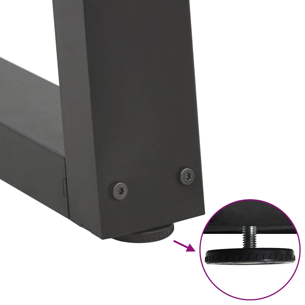 sofabordsben V-formet 2 stk. antracit 60x(42-43,3) cm stål