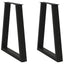 spisebordsben V-formet 2 stk. sort 50x(72-73,3) cm stål