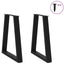 spisebordsben V-formet 2 stk. sort 50x(72-73,3) cm stål