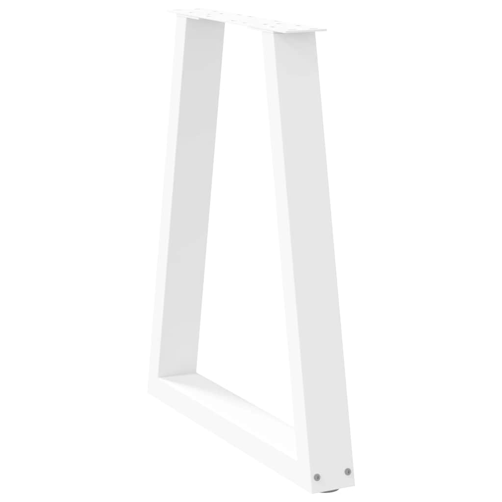 spisebordsben V-formet 2 stk. hvid 50x(72-73,3) cm stål