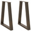 spisebordsben V-formet 2 stk. naturstål 50x(72-73,3) cm stål