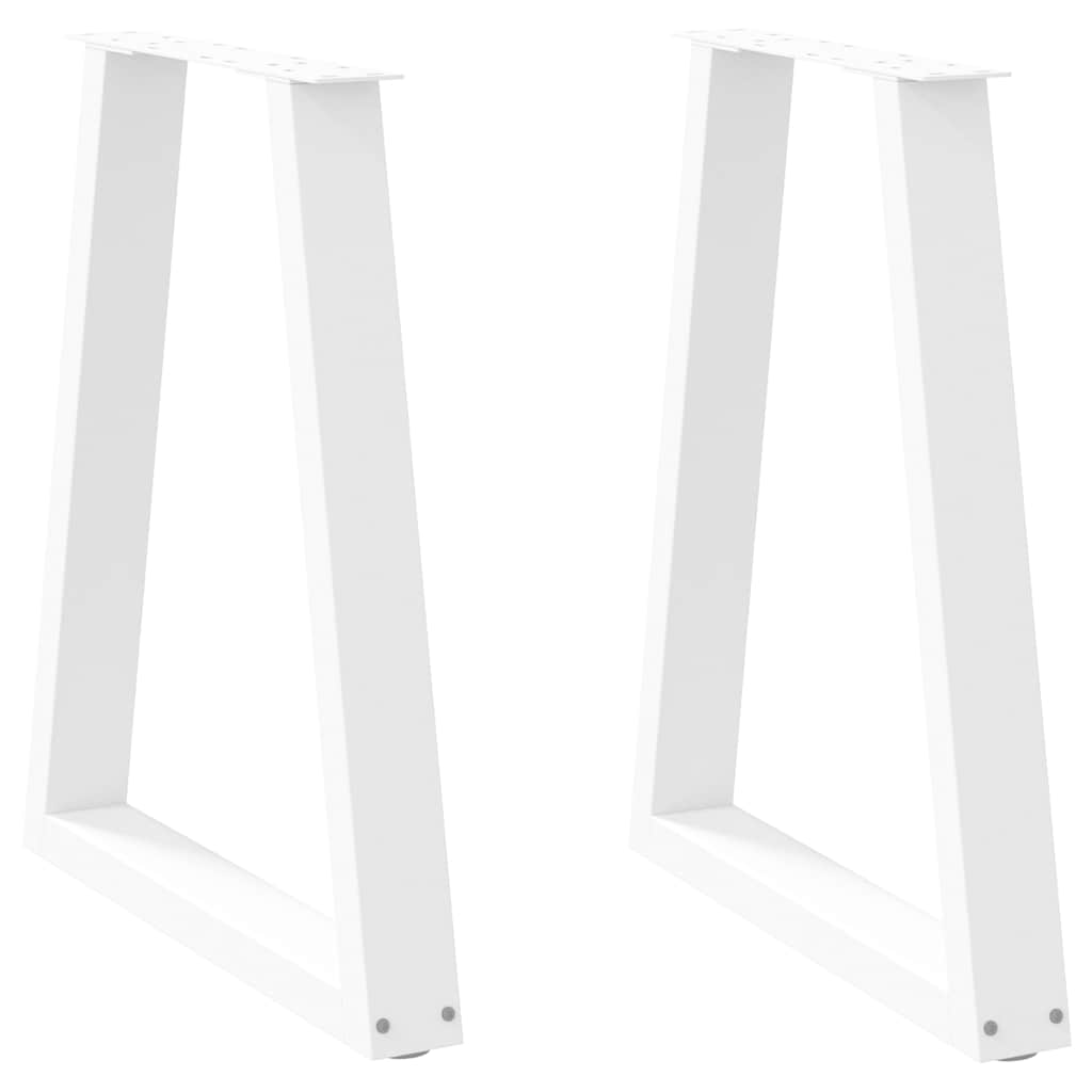 spisebordsben V-formet 2 stk. hvid 60 x (72-73,3) cm stål